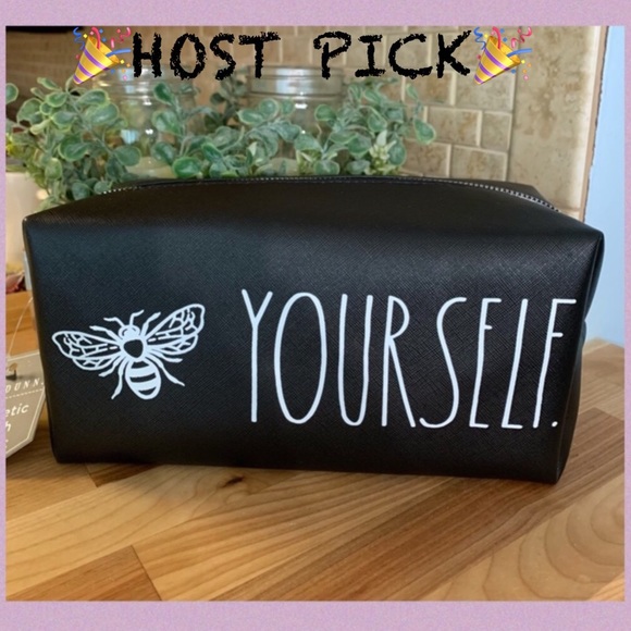 Rae Dunn Handbags - RAE DUNN BLACK “🐝 YOURSELF COSMETIC POUCH/BAG